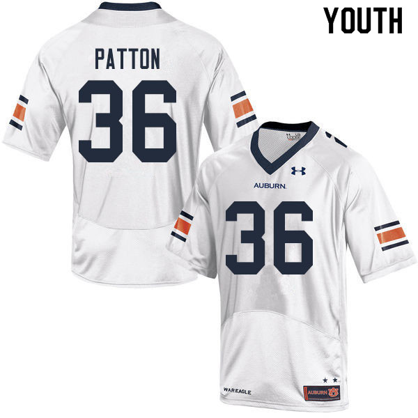 Youth #36 Ben Patton Auburn Tigers College Football Jerseys Sale-White